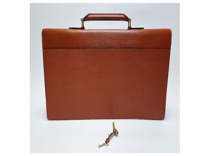 Louis Vuitton Serviette Epi Marron - vue 8