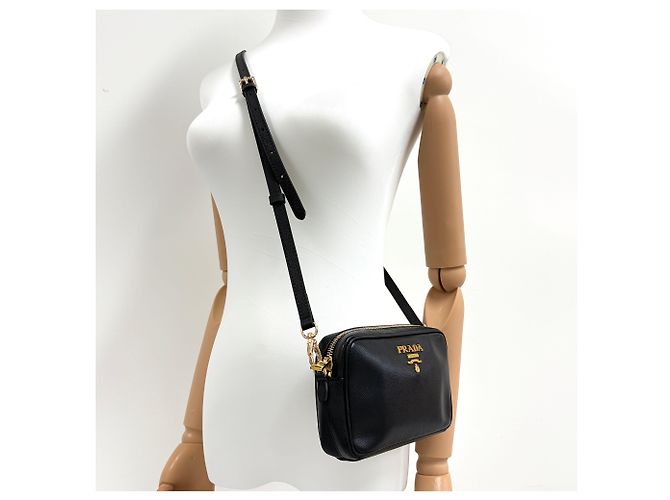 Prada Mini Crossbody Saffiano Nero - vista 15