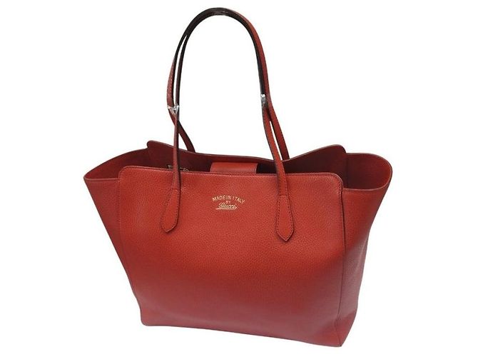 Gucci Borsa shopper Swing Medium in pelle di vitello rossa, borsa a tracolla da donna Rosso - vista 2