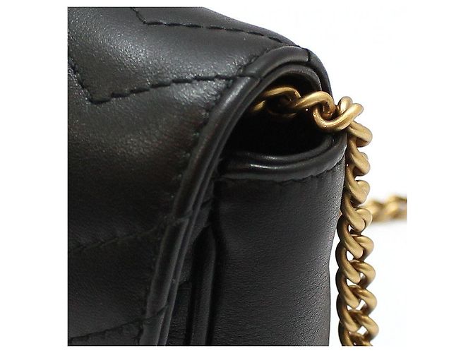 Gucci Borsa a tracolla Super Mini GG Marmont trapuntata nera Nero - vista 10