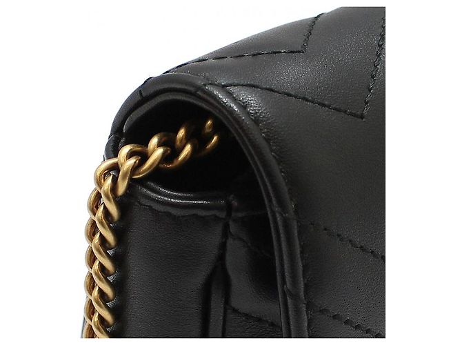 Gucci Borsa a tracolla Super Mini GG Marmont trapuntata nera Nero - vista 9