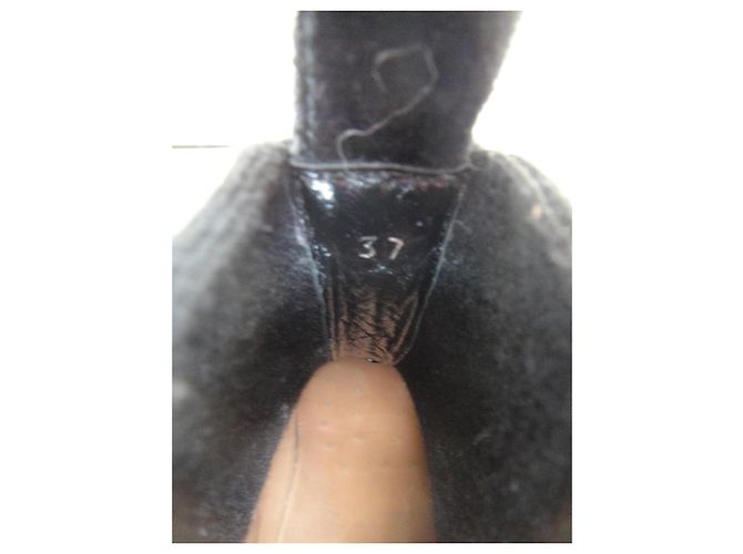 Dries Van Noten Stiefel aus Leder und Samt Braun Schwarz - Ansicht 7