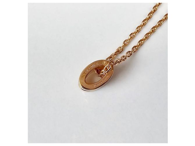 Hermès Mini Pop Anhänger Damen Halskette Roségold Poudre Pink - Ansicht 10