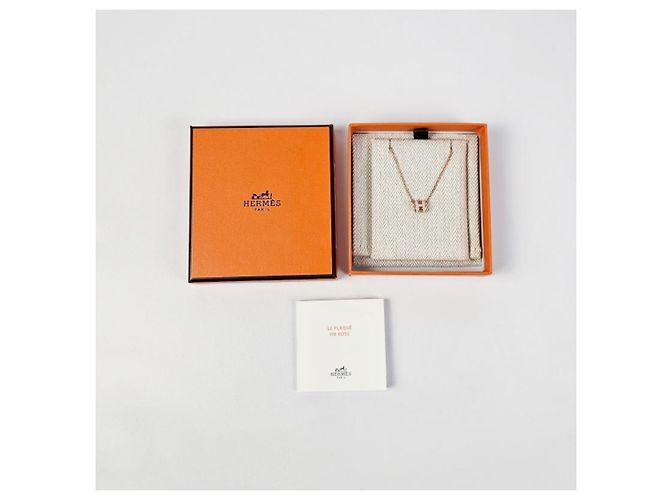 Hermès Mini Pop Anhänger Damen Halskette Roségold Poudre Pink - Ansicht 11