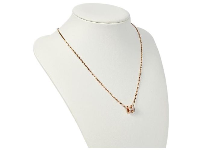 Hermès Mini Pop Anhänger Damen Halskette Roségold Poudre Pink - Ansicht 6
