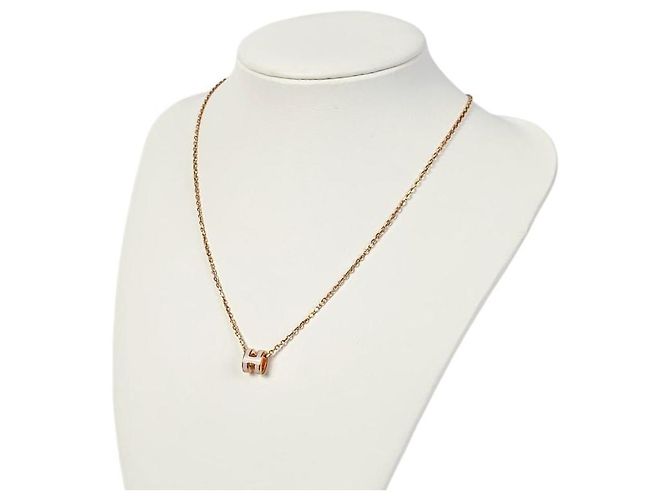 Hermès Mini Pop Anhänger Damen Halskette Roségold Poudre Pink - Ansicht 7