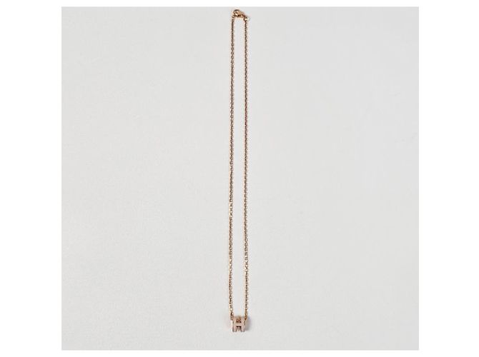 Hermès Mini Pop Anhänger Damen Halskette Roségold Poudre Pink - Ansicht 8
