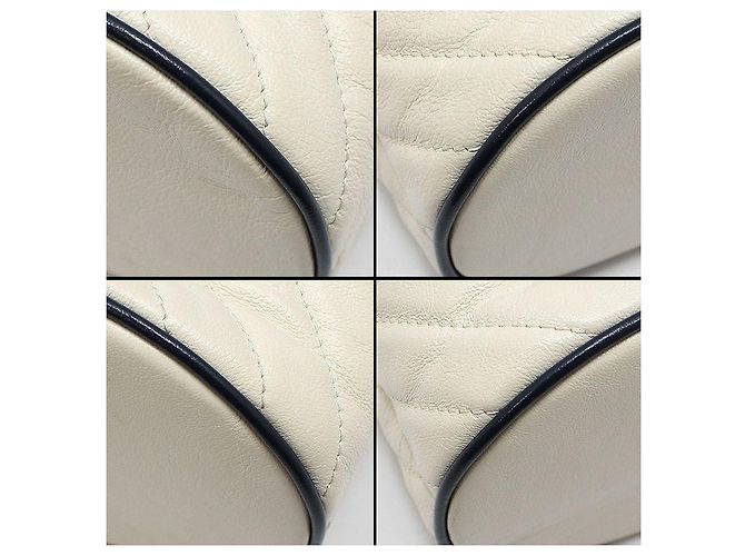 Gucci Borsa a tracolla mini bucket rotonda GG Marmont Bianco - vista 12