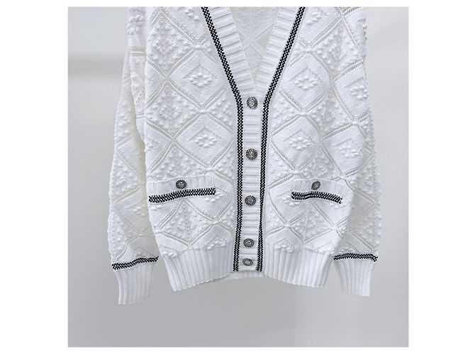 Chanel Strickjacke aus Kaschmir für Damen Weiß - Ansicht 3