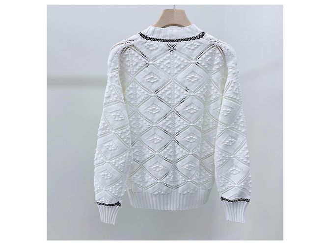Chanel Strickjacke aus Kaschmir für Damen Weiß - Ansicht 4