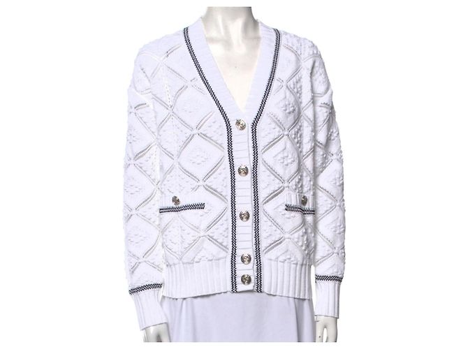 Chanel Strickjacke aus Kaschmir für Damen Weiß - Ansicht 8