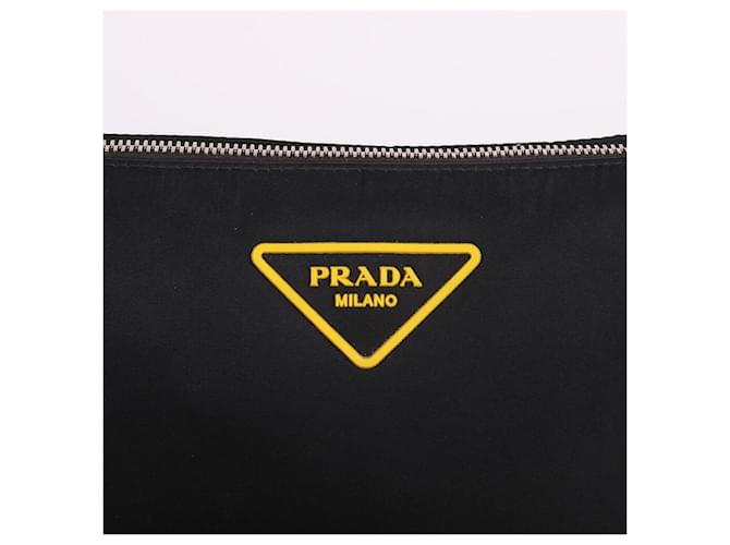 Prada Borsa a tracolla Tessuto Triangle Logo Multi-Strap Nero - vista 3