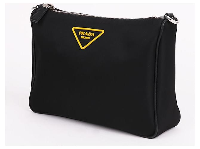 Prada Borsa a tracolla Tessuto Triangle Logo Multi-Strap Nero - vista 4