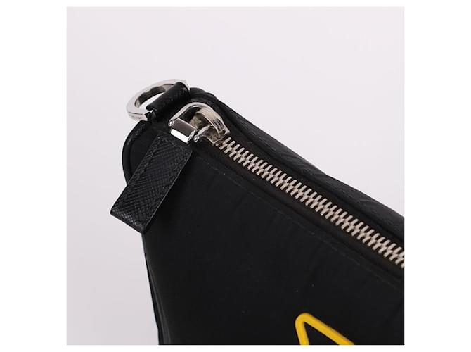 Prada Borsa a tracolla Tessuto Triangle Logo Multi-Strap Nero - vista 6