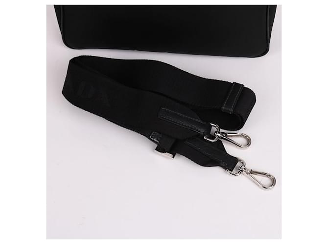 Prada Borsa a tracolla Tessuto Triangle Logo Multi-Strap Nero - vista 7