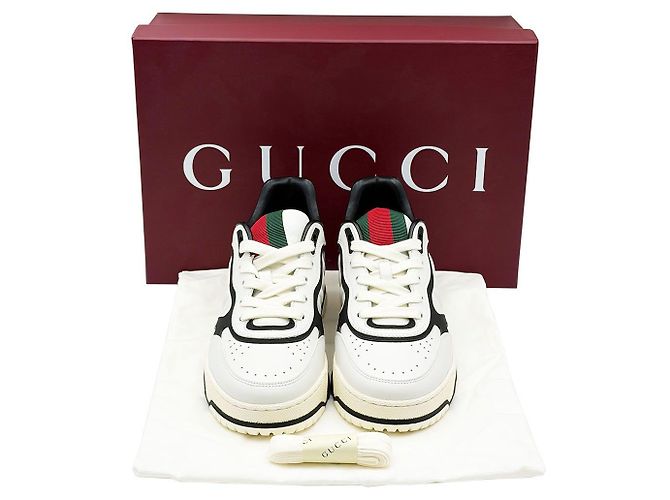 Gucci Sneakers Reweb in pelle bianca Bianco - vista 3