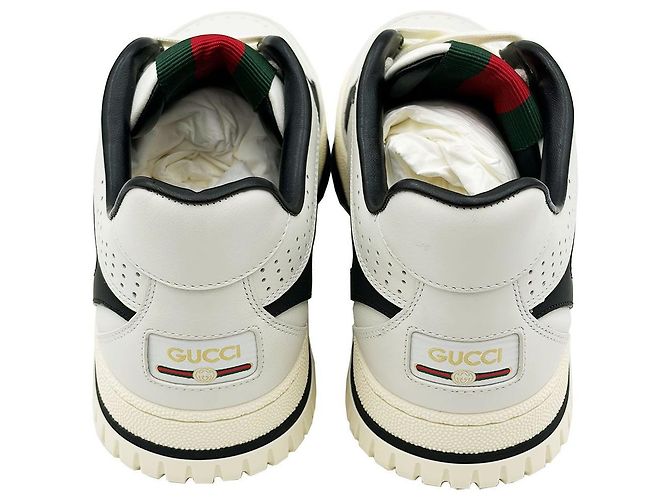 Gucci Sneakers Reweb in pelle bianca Bianco - vista 8