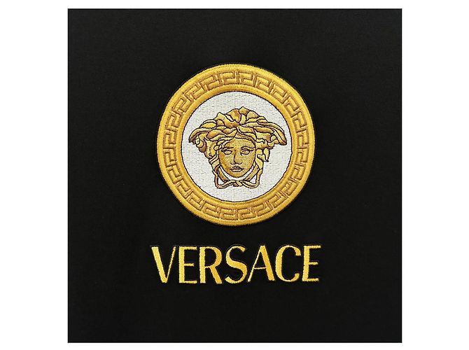 Versace T-shirt à manches courtes avec logo brodé Noir - vue 4