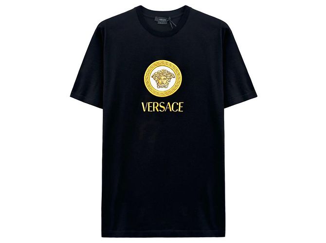 Versace T-shirt à manches courtes avec logo brodé Noir - vue 6