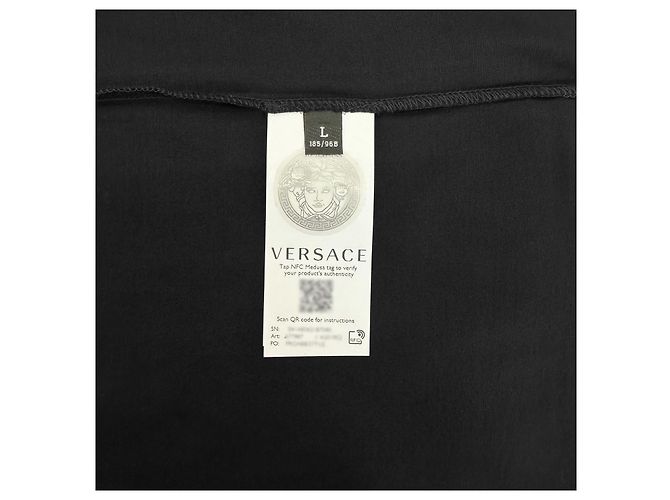 Versace Kurzarm-T-Shirt mit Kristallperlen Schwarz - Ansicht 10