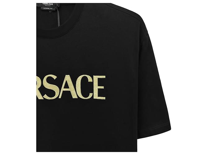 Versace Oversized T-Shirt mit Logo Schwarz - Ansicht 8