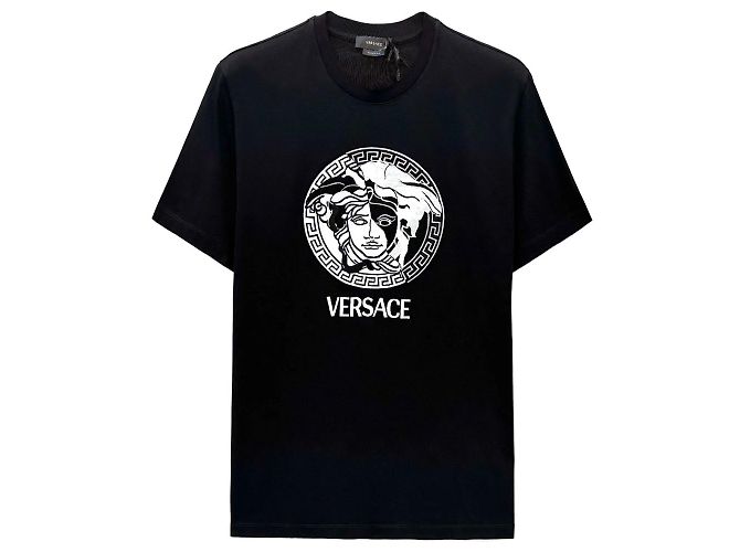 Versace Kurzärmeliges T-Shirt mit besticktem Medusa-Logo Schwarz - Ansicht 5