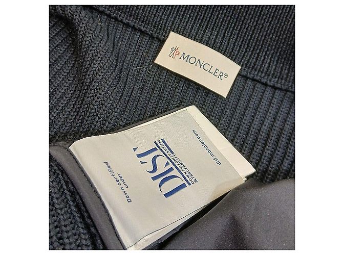 Moncler Giacca in maglia imbottita con zip da uomo, blu notte - vista 3