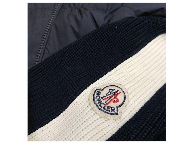 Moncler Giacca in maglia imbottita con zip da uomo, blu notte - vista 4