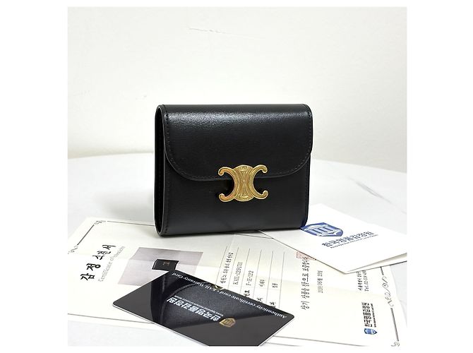Céline Portefeuille à rabat Triomphe Noir - vue 3