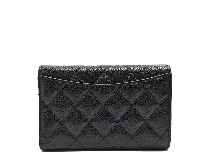 Chanel Portafoglio Medium Caviar Nero - vista 3