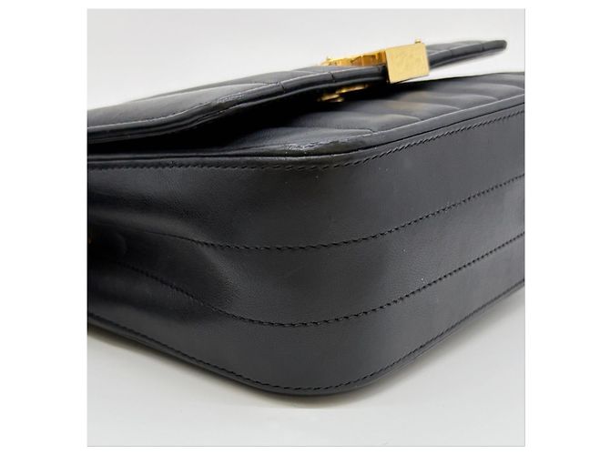 Saint Laurent Borsa a tracolla con catena Vicky Black Nero - vista 12