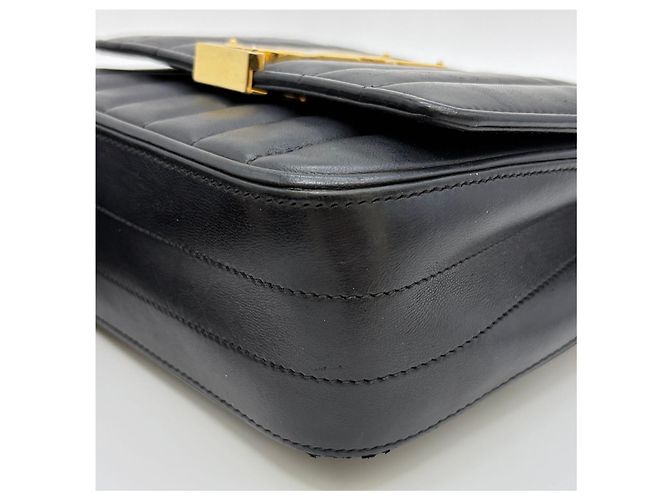 Saint Laurent Borsa a tracolla con catena Vicky Black Nero - vista 13
