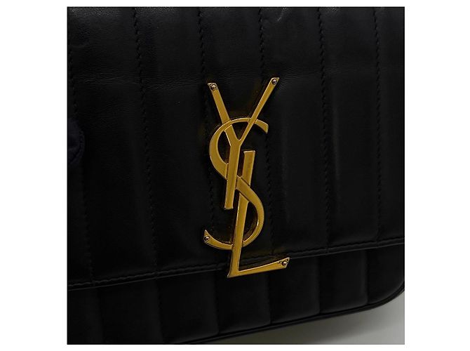 Saint Laurent Borsa a tracolla con catena Vicky Black Nero - vista 6