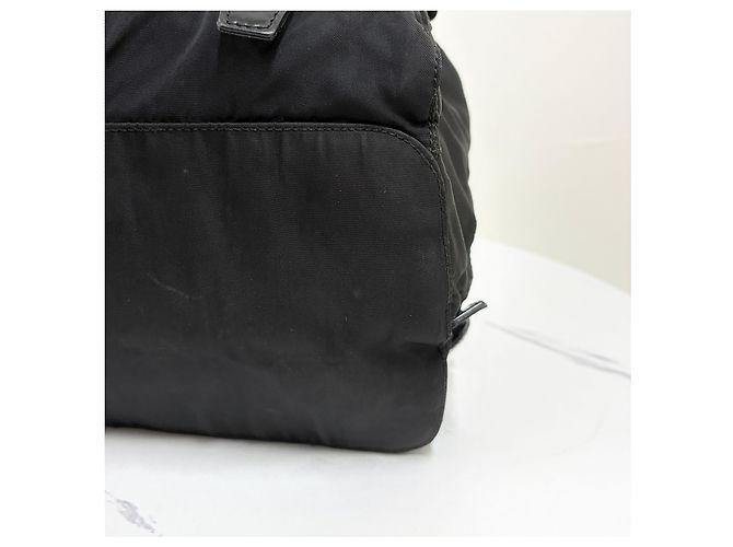 Prada Zaino in Nylon Triangle Logo Medium Nero - vista 11