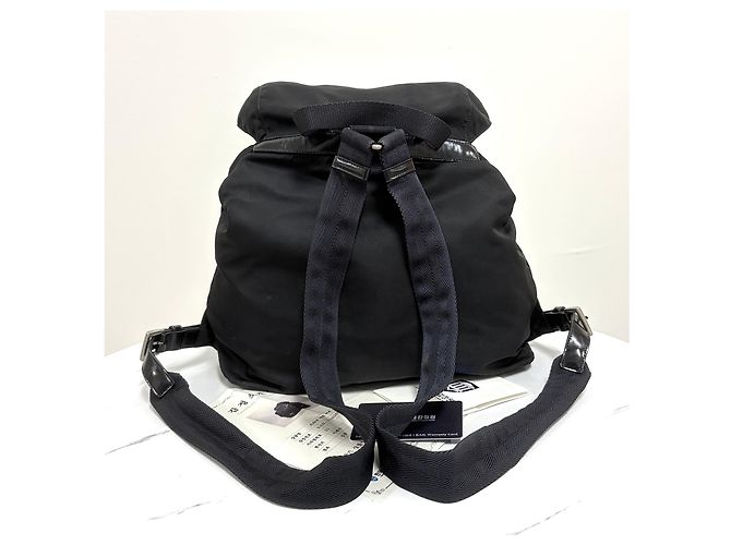 Prada Zaino in Nylon Triangle Logo Medium Nero - vista 5