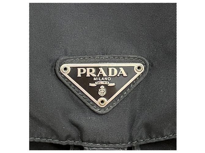 Prada Zaino in Nylon Triangle Logo Medium Nero - vista 6