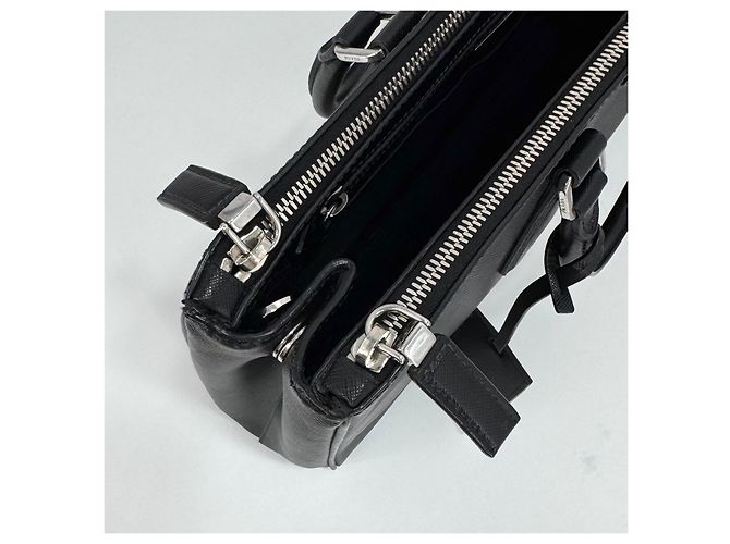 Prada Valigetta Tote Saffiano Triangle Logo Nera Nero - vista 15