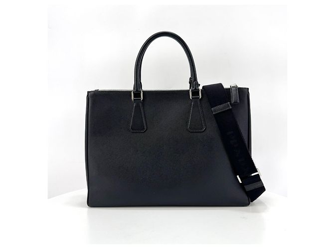 Prada Valigetta Tote Saffiano Triangle Logo Nera Nero - vista 4