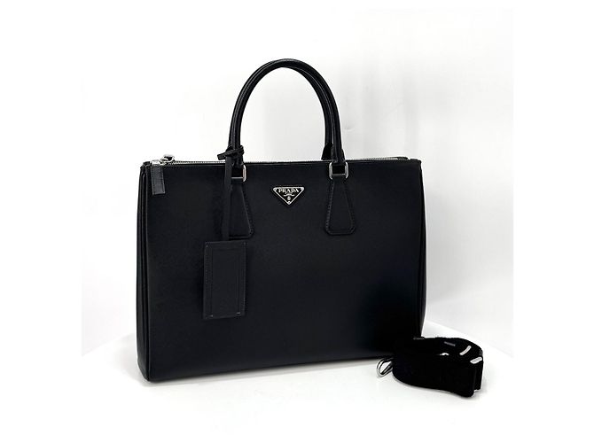 Prada Valigetta Tote Saffiano Triangle Logo Nera Nero - vista 5