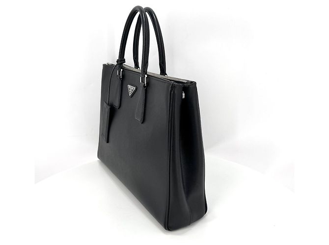 Prada Valigetta Tote Saffiano Triangle Logo Nera Nero - vista 8