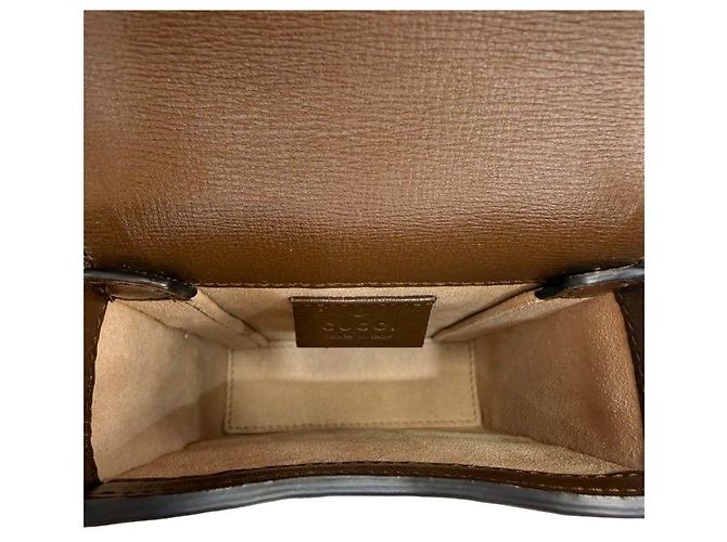 Horsebit 1955 Gucci Borsa a tracolla Horsebit GG Mini Canvas Marrone - vista 2