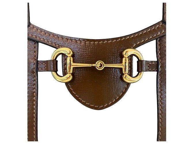 Horsebit 1955 Gucci Borsa a tracolla Horsebit GG Mini Canvas Marrone - vista 6