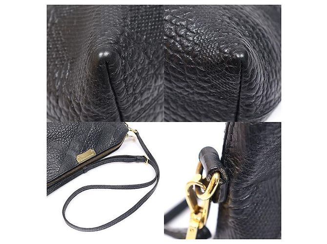 Burberry Clutch a tracolla in pelle di vitello granulata nera con motivo check Nero - vista 6