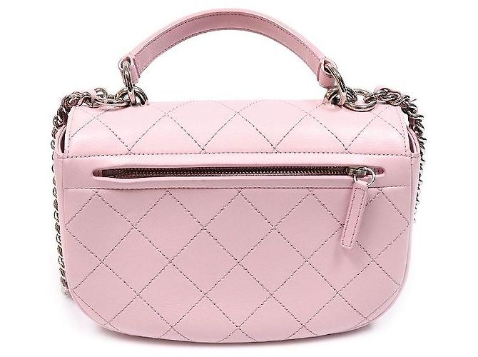 Chanel Anello My Bag Top Handle in pelle di vitello rosa argento - vista 4