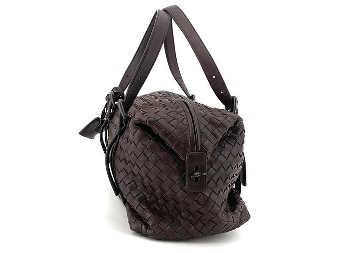 Bottega Veneta Intrecciato Mini Boston Bag Tote Brown - view 12