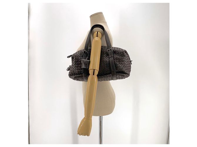 Bottega Veneta Intrecciato Mini Boston Bag Tote Brown - view 14