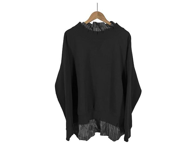 Maison Martin Margiela Oversized Sweatshirt mit Lagen-Optik und Distressed-Effekt Schwarz Braun - Ansicht 4
