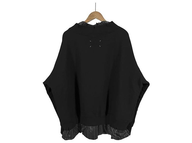 Maison Martin Margiela Oversized Sweatshirt mit Lagen-Optik und Distressed-Effekt Schwarz Braun - Ansicht 5