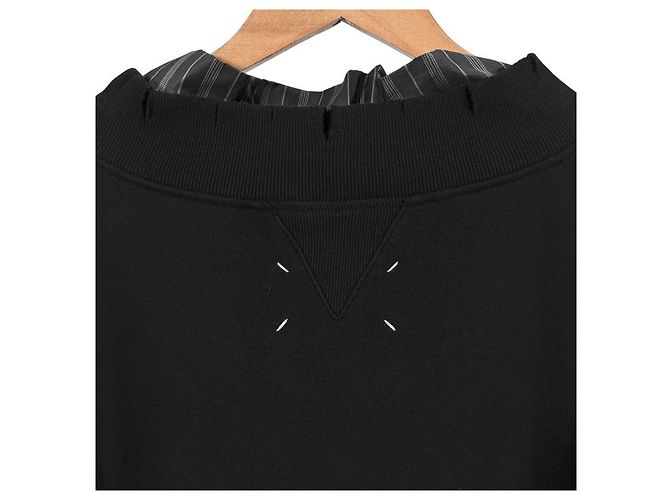 Maison Martin Margiela Oversized Sweatshirt mit Lagen-Optik und Distressed-Effekt Schwarz Braun - Ansicht 7