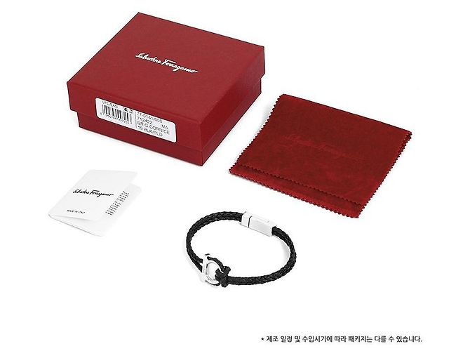 Salvatore Ferragamo Bracciale Large Double Braid in pelle marrone doppia - vista 9